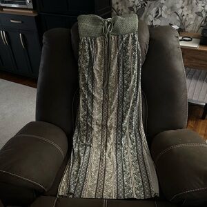 Derek Heart Green and Gray Maxi Dress